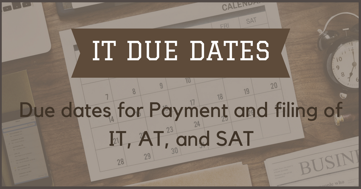 Statutory Due Dates Chart Ay 2018 19